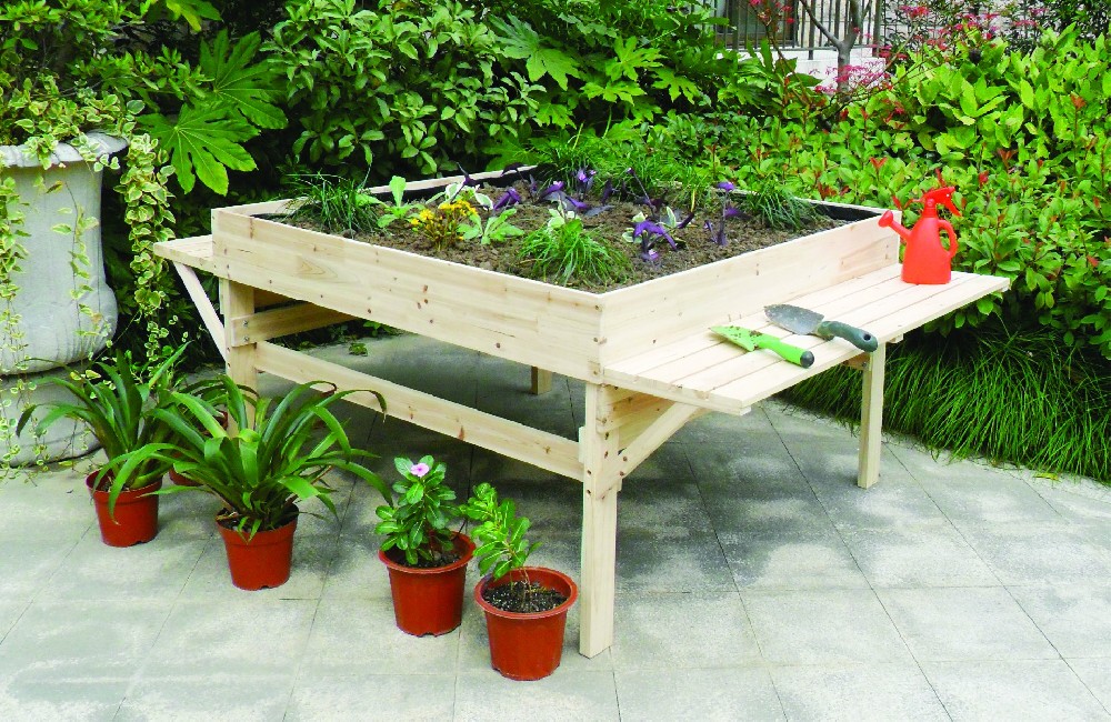 Elevated garden table